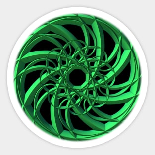 Green Spiral Mandala Sticker